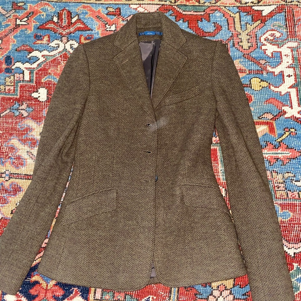 Vintage Ralph Lauren Wool Tweed Jacket with Fox Button Detailing